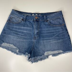 Rewash Super High‎ Rise Wedge Vintage Woman’s Blue Jean Shorts size 13/31